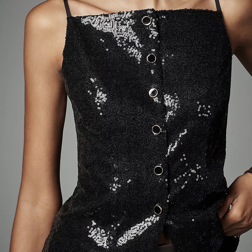 Sunday in Brooklyn Black Sequin Top